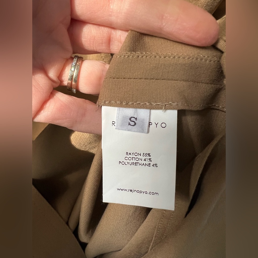 New REJINA PYO Madison Belted Pleated Gabardine Midi Trench Dress Size Small - Picture 9 of 11
